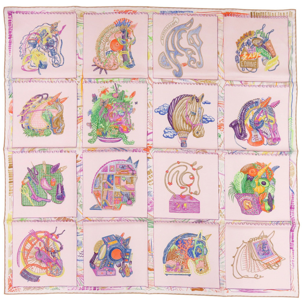 HERMES Pink Silk Scarf